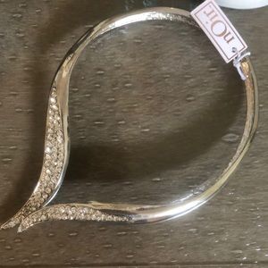 nOir Cuff Silver and Rhinestones Choker